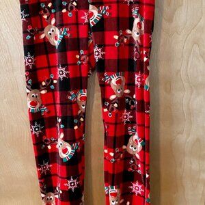 NWT Reindeer Velour Leggings